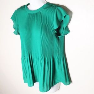 Size small green pleated blouse